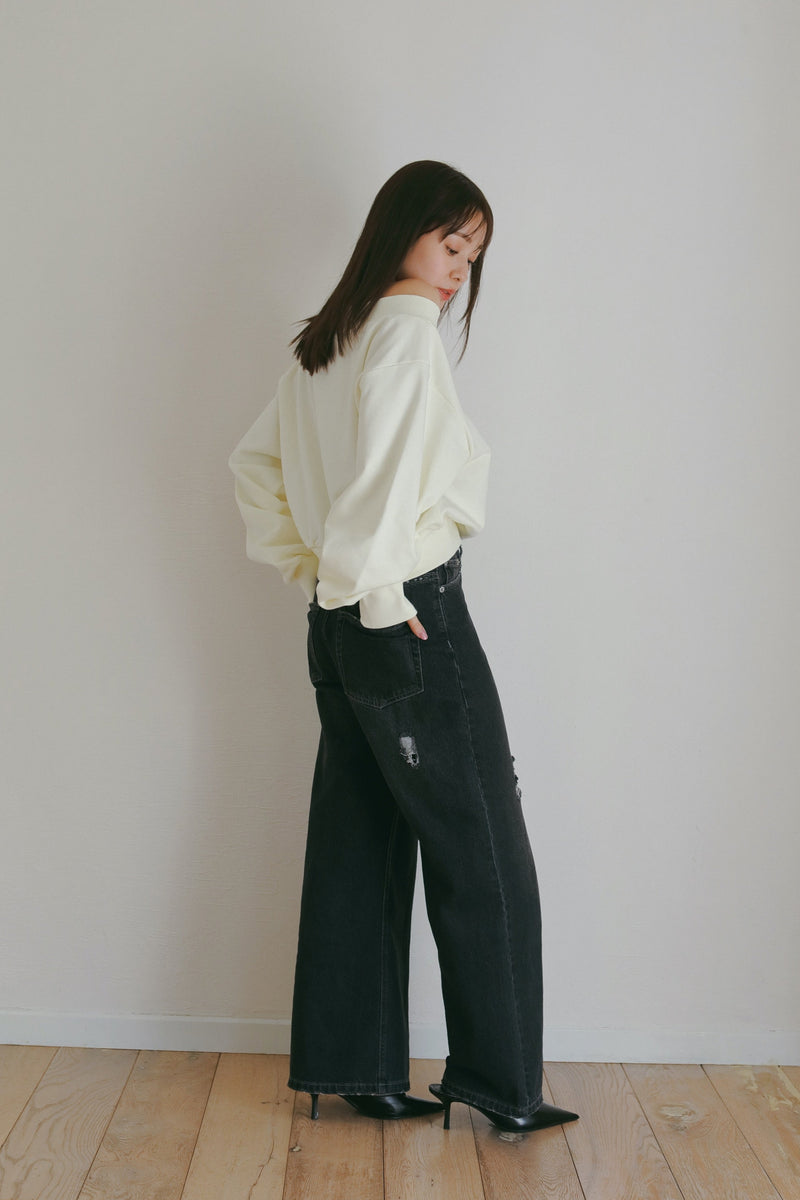 damage denim widepants – N WITH.