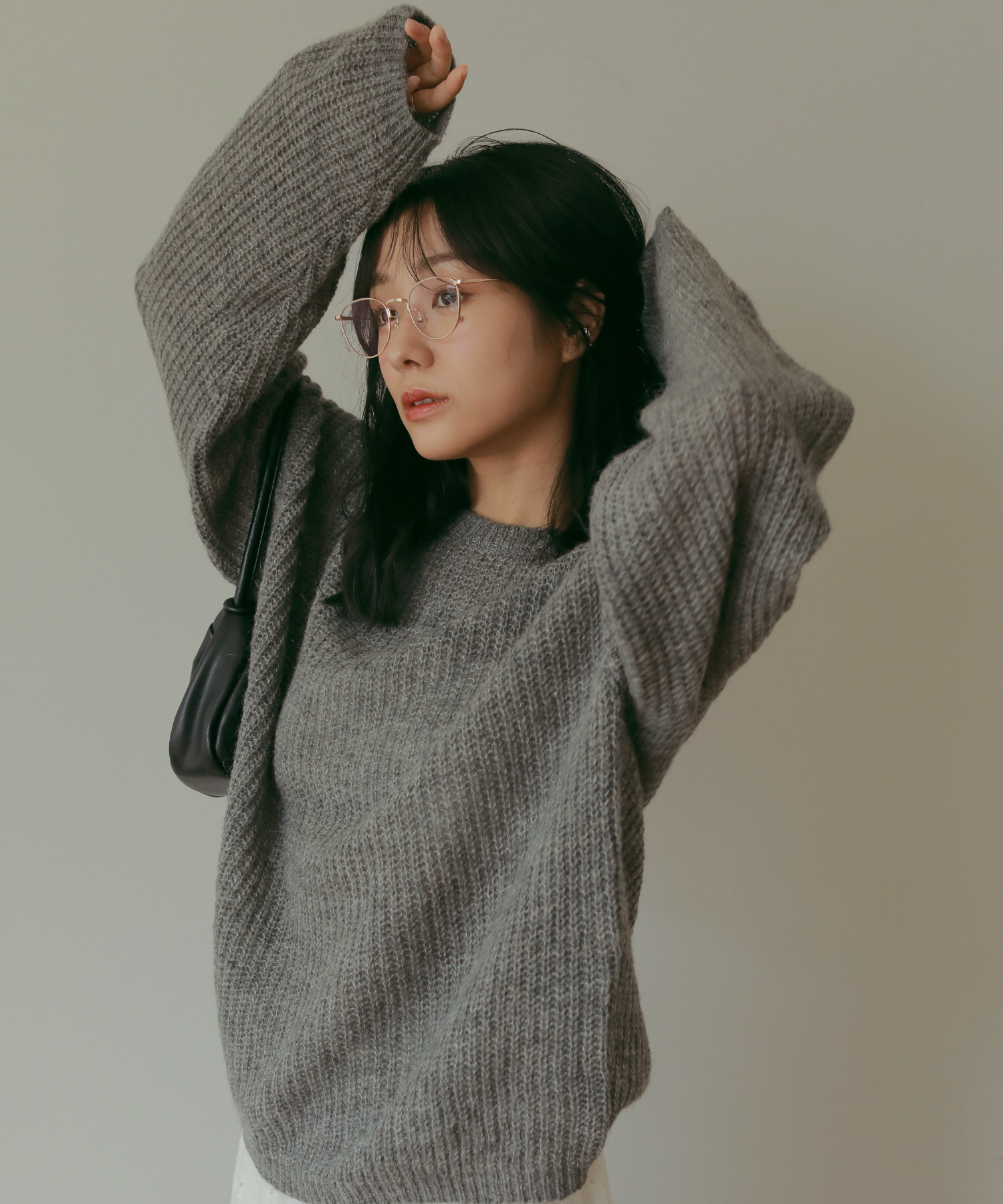 マルチカラー ミックスニット Vネック モヘア混 ハンドニット セーターY381 モヘアミックスニット – N WITH.