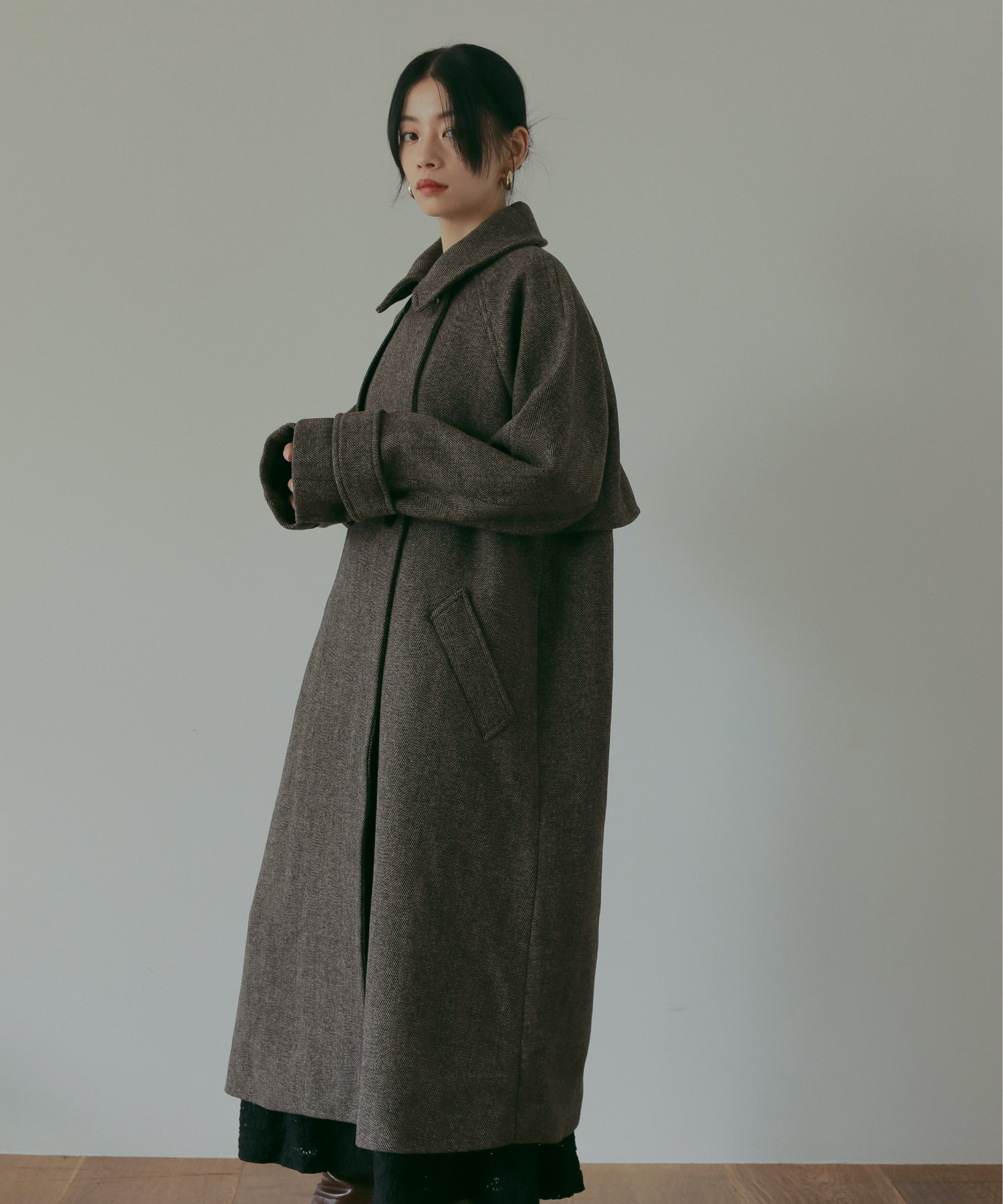 Dot&Stripes CHILDWOMAN ヘリンボーンロングコート Dot&Stripes CHILDWOMAN ヘリンボーンロングコート Dot&Stripes