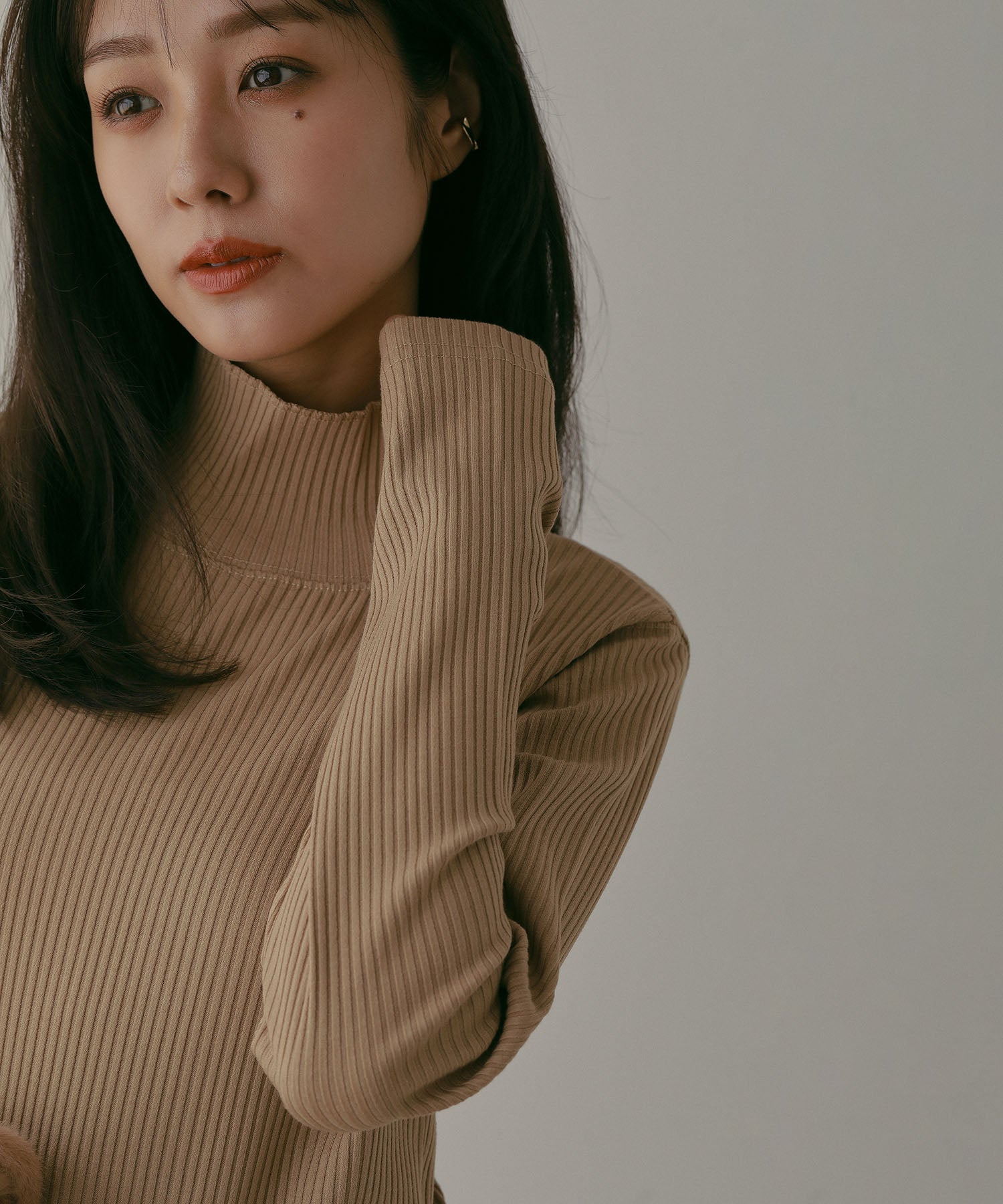 NON TOKYO(ノントーキョー) RIB HI-NECK ONE-PIECE | Taking a