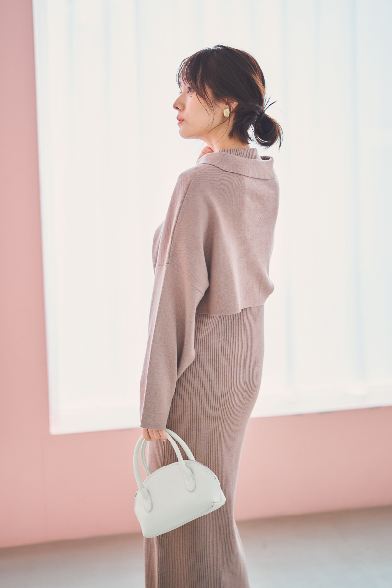 N WITH. レイヤードニットワンピース