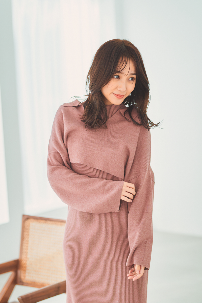 N WITH. レイヤードニットワンピース