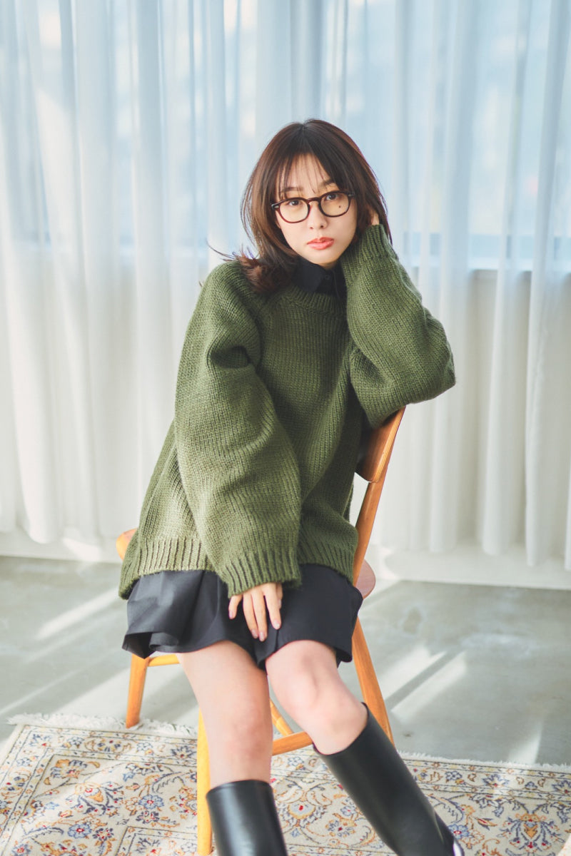 N WITH. オーバーサイズラウンドニット