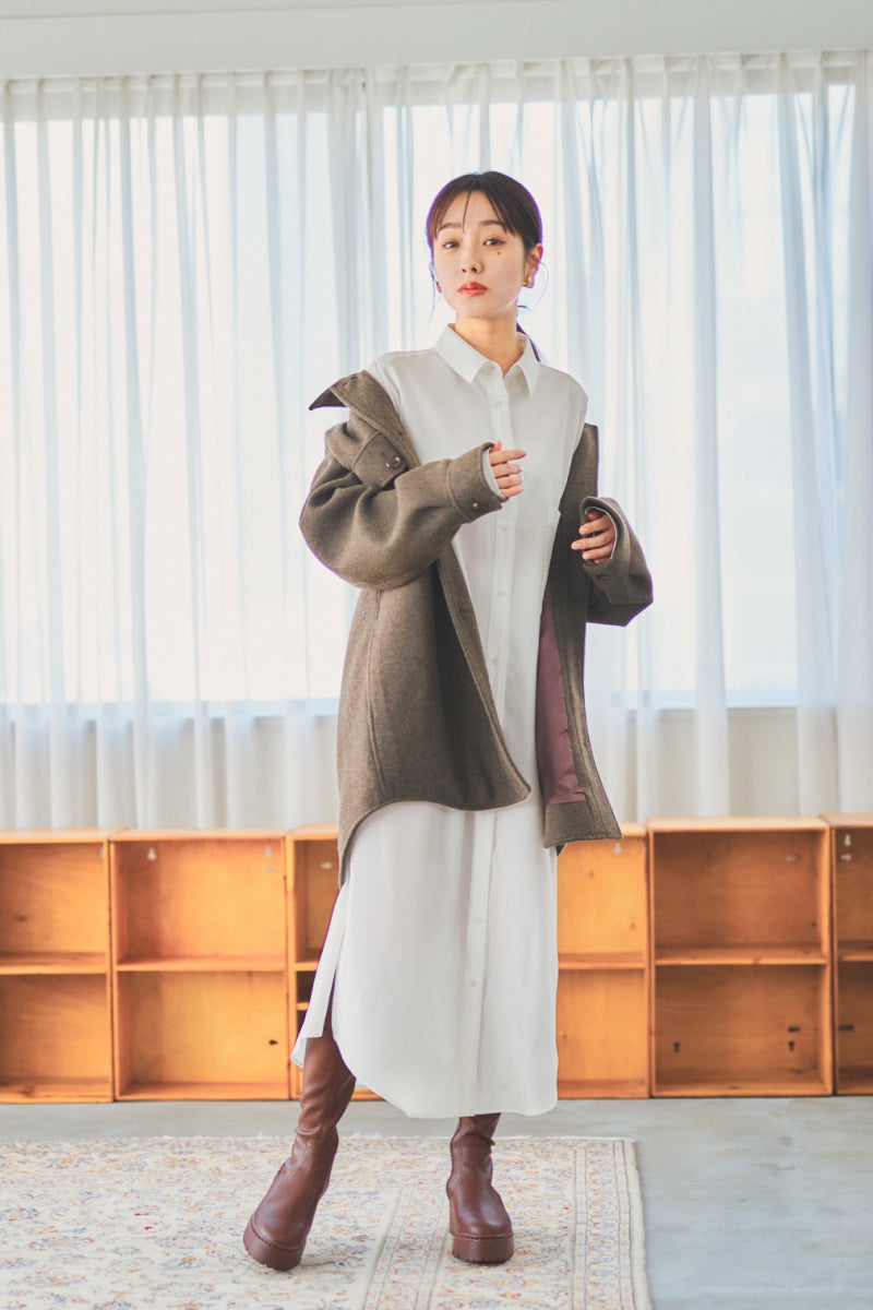 N WITH. ロングシャツワンピース