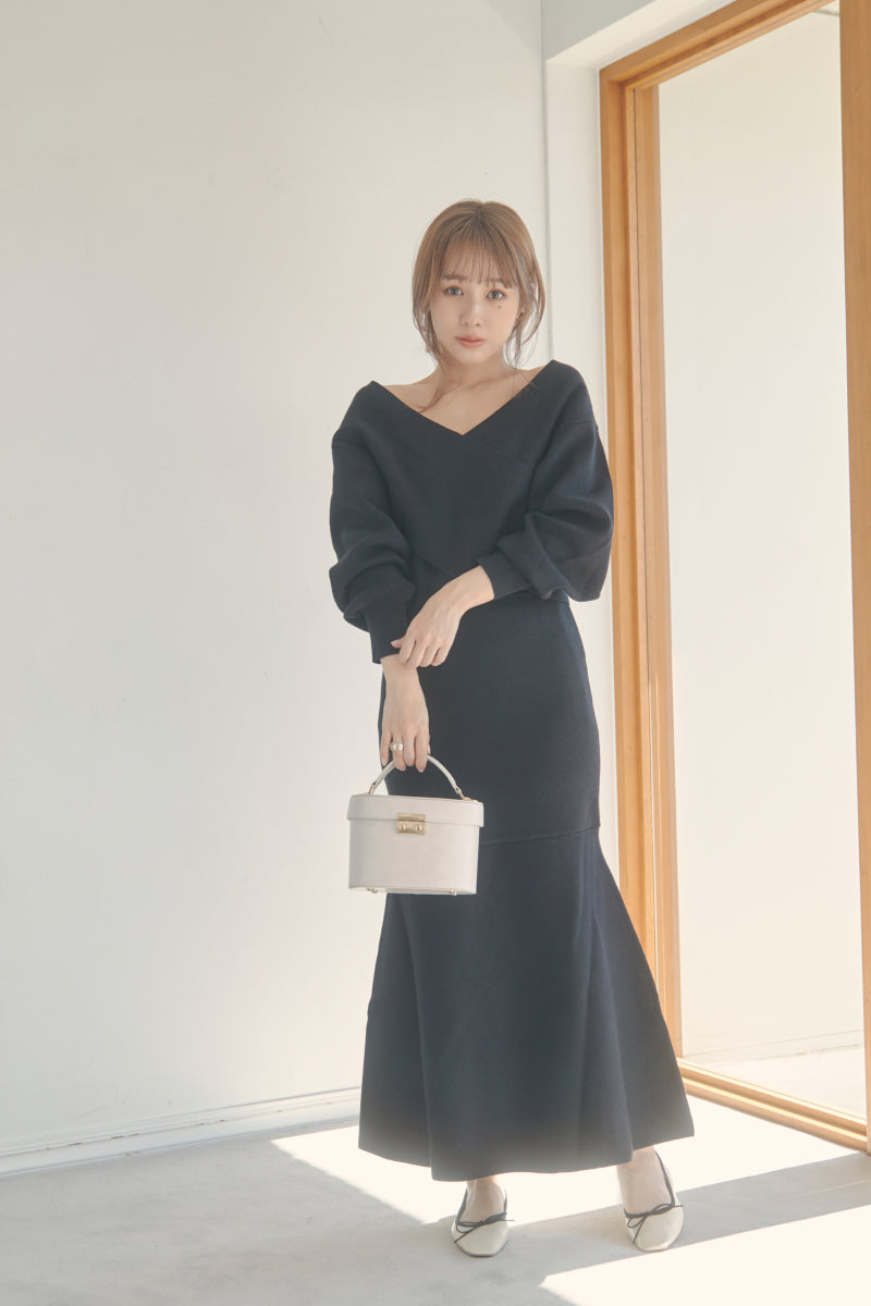 ‪❥❥❥‬‪新品未使用タグ付き❥❥❥‬カシュクールニットセットアップ カシュクールニットスカートセットアップ