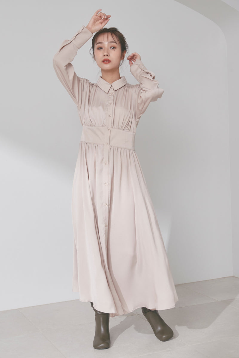 ナイルパーチ　サテン　ワンピース　天使　エンジェル エンジェル袖のビッグラビットワンピース E00237 | EMMA GRAND