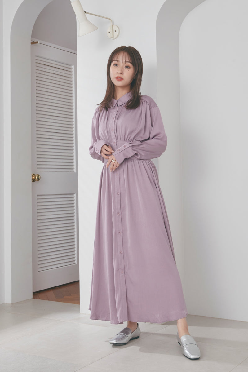 N WITH. サテンシャツワンピース