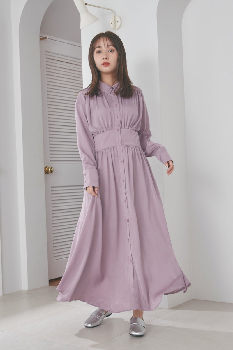 N WITH. サテンシャツワンピース