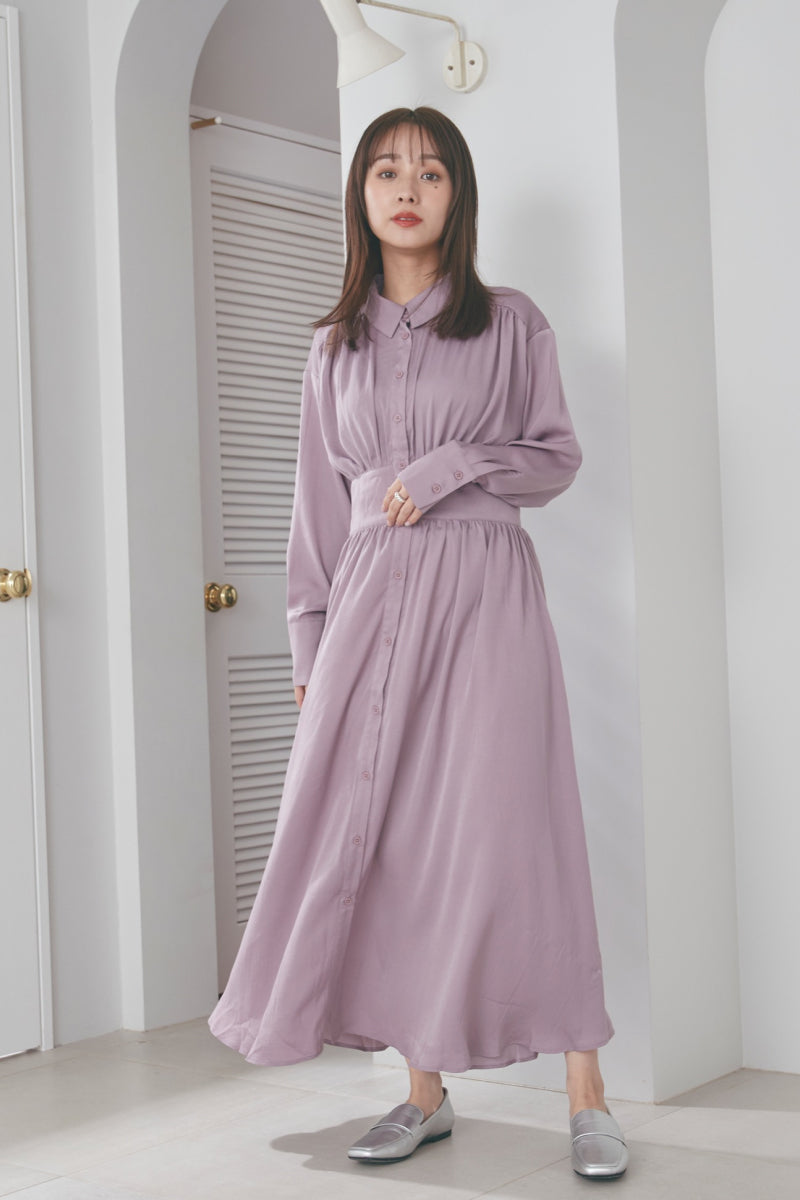 N WITH. サテンシャツワンピース