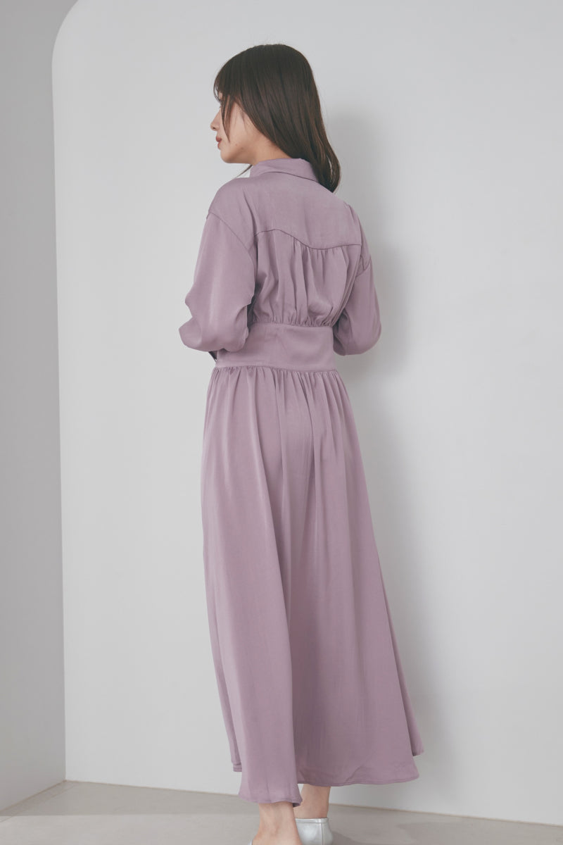 N WITH. サテンシャツワンピース